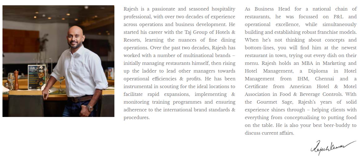 Gourmet Sage - Hotel,Restaurant Consultant In Chennai-Best Hospitality Consultants Chennai